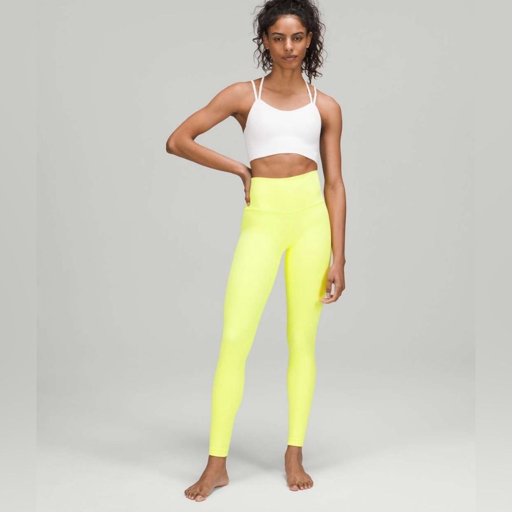 Lululemon electric lemon size 4 double align leggings‎